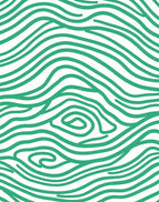 Modern Wavy Green Wood Grain Rug