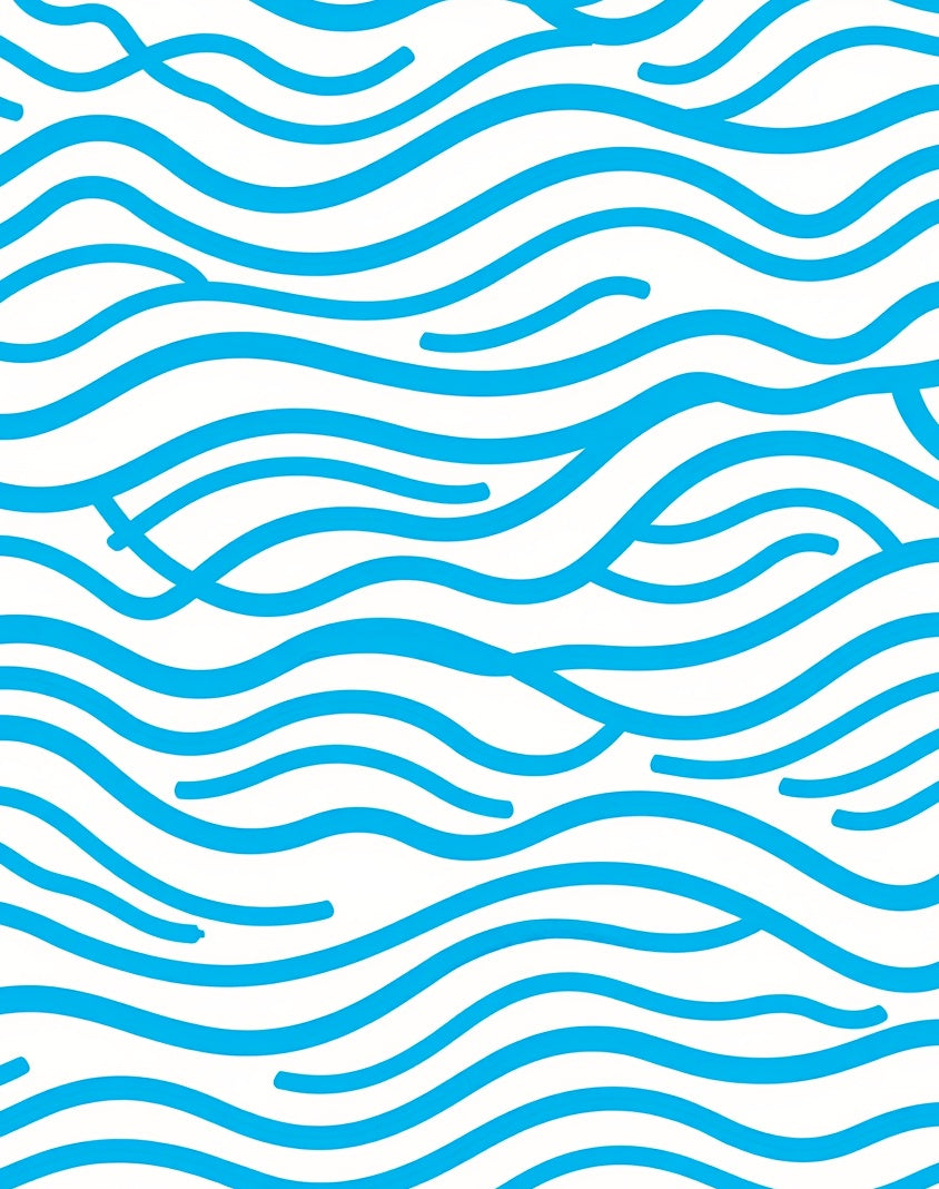 Abstract Blue Wavy Lines Rug