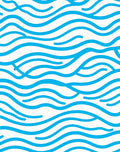 Abstract Blue Wavy Lines Rug