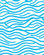 Abstract Blue Wavy Lines Rug