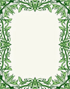 Elegant Green Floral Vines Pattern Rug