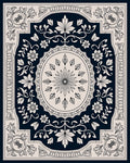 Ornate Floral Leaf Medallion Rug