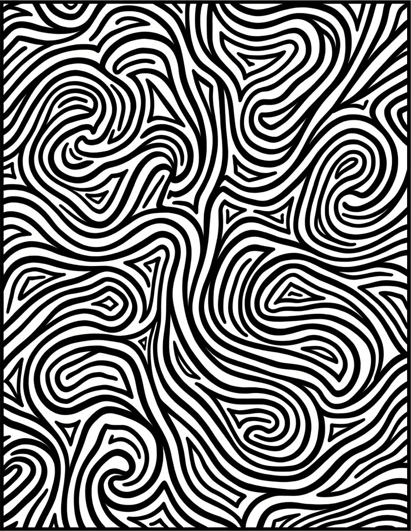 Bold Black White Swirl Pattern Rug