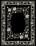 Ornate Floral Vine Border Design Rug