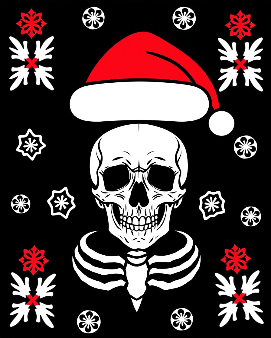 Christmas Skull Snowflake Garland Rug