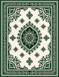 Intricate Floral Border Pattern Rug