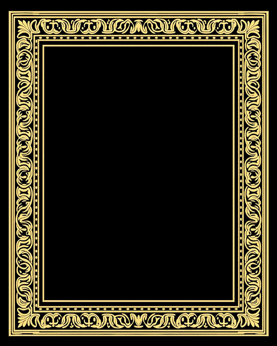 Ornate Gold Vintage Scroll Pattern Rug