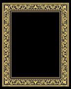 Ornate Gold Vintage Scroll Pattern Rug
