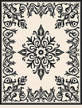 Classic Floral Scrollwork Square Design Rug