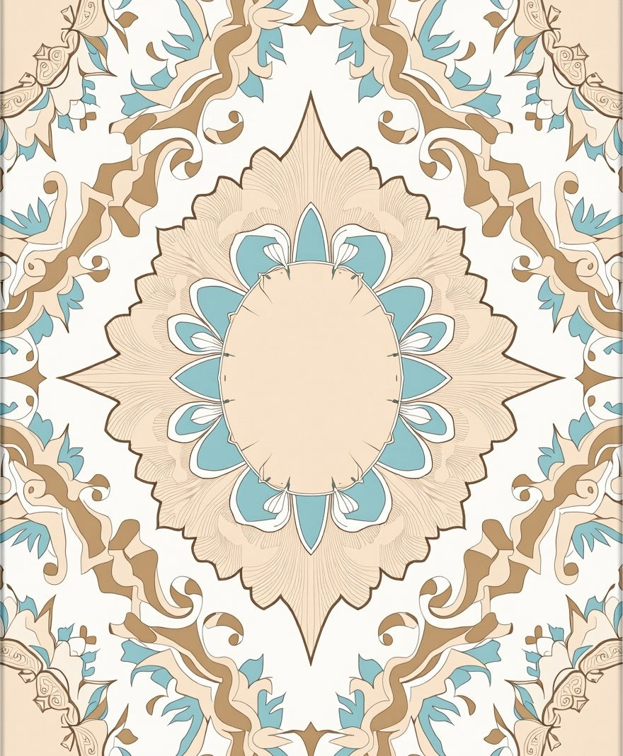 Ornate Floral Mandala Pattern Rug