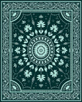 Ornate Floral Mandala Pattern Rug