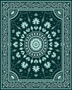Ornate Floral Mandala Pattern Rug