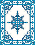 Elegant Blue Snowflake Pattern Rug