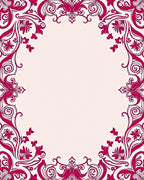 Ornate Floral Swirl Frame Design Rug