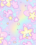 Pastel Star Flower Pattern Rug
