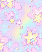 Pastel Star Flower Pattern Rug