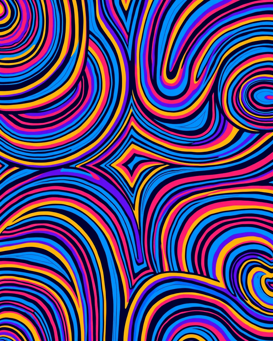 Vibrant Swirling Stripe Pattern Design Rug