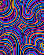Vibrant Swirling Stripe Pattern Design Rug