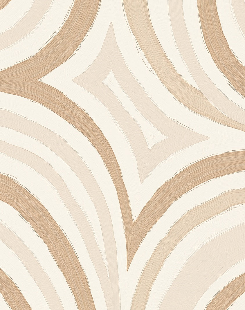 Neutral Arc Patterned Canvas Rug