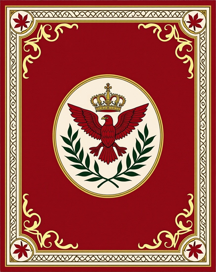 Regal Red Eagle Laurel Crown Rug