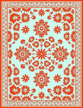 Ornate Floral Symmetry Design Rug