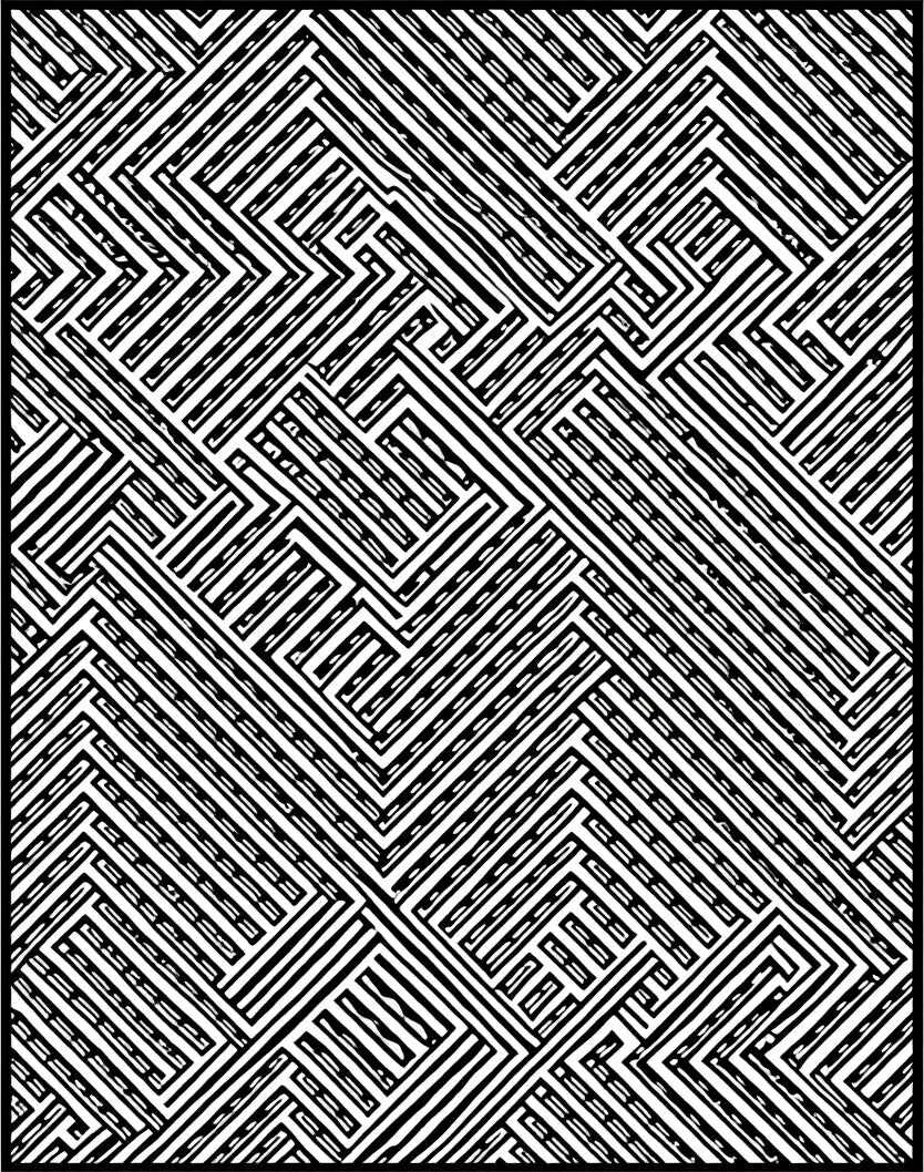 Abstract Geometric Maze Pattern Rug