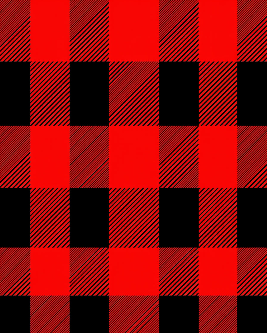 Red Black Checkered Pattern Rug