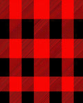 Red Black Checkered Pattern Rug