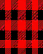 Red Black Checkered Pattern Rug