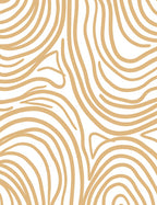 Golden Tan Abstract Swirl Pattern Rug
