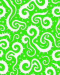 Bright Green Whimsical Swirls Rug