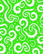 Bright Green Whimsical Swirls Rug