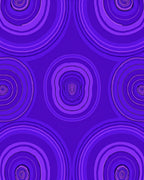 Concentric Circles Purple Abstract Design Rug