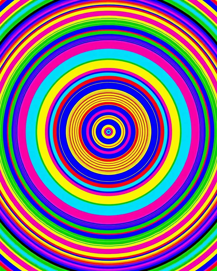 Vibrant Concentric Circle Pattern Rug