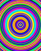 Vibrant Concentric Circle Pattern Rug