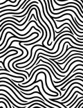 Abstract Black White Wavy Lines Rug