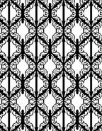 Intricate Black White Quatrefoil Pattern Rug