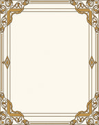 Art Deco Golden Vine Patterned Rug
