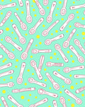 Hand Drawn Spoon Mosaic Mint Yellow Rug