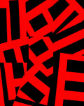 Bold Red Abstract Geometric Design Rug