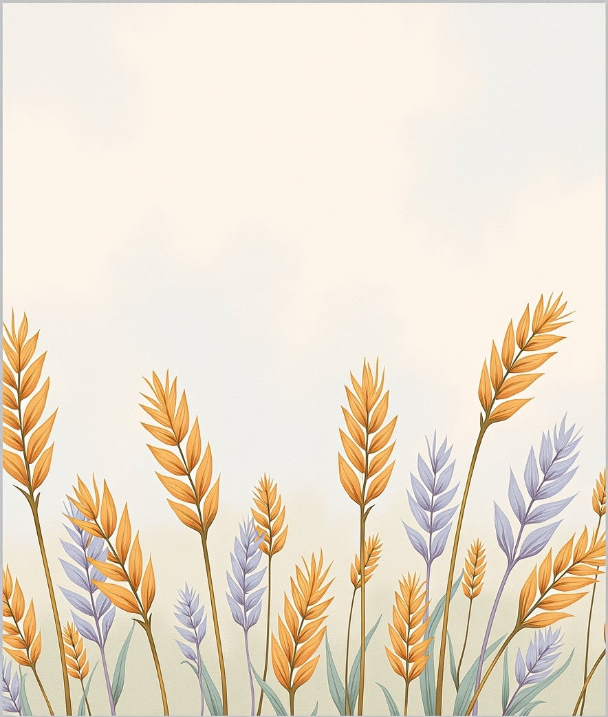 Golden Wheat Lavender Field Design Rug