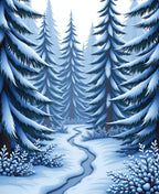Winter Forest Snowy Path Rug