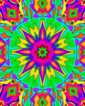 Vibrant Psychedelic Starburst Mandala Design Rug