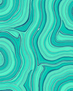 Aqua Swirl Organic Pattern Rug