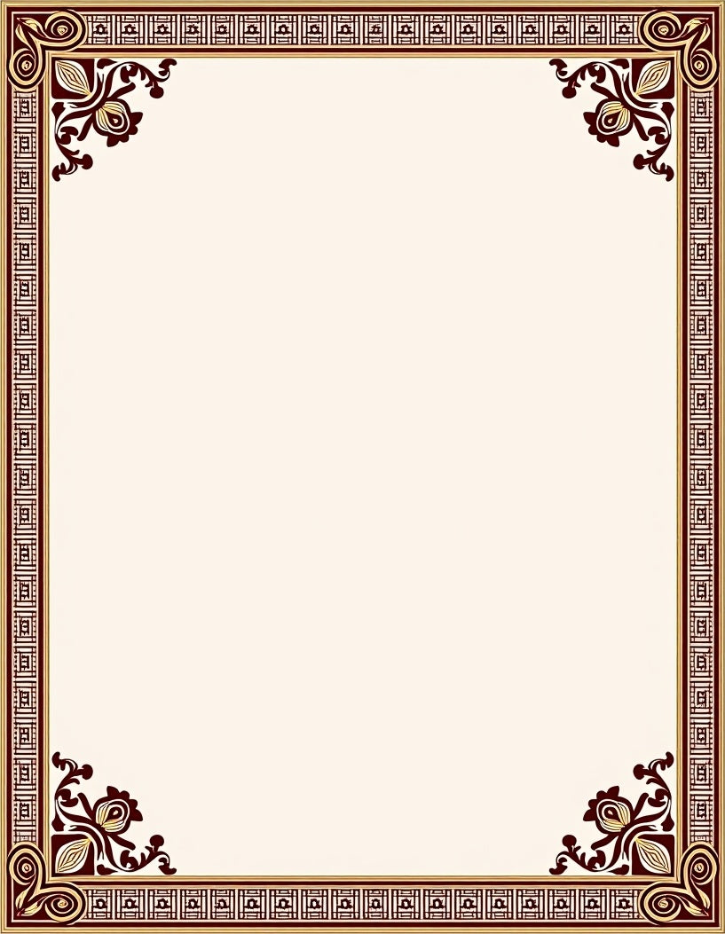 Classic Floral Geometric Border Design Rug