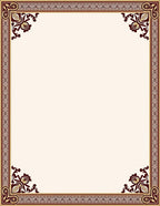 Classic Floral Geometric Border Design Rug