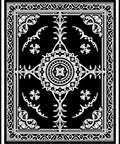 Vintage Black White Floral Pattern Rug