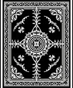 Vintage Black White Floral Pattern Rug