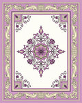 Purple Floral Medallion Filigree Border Rug