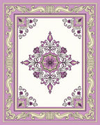 Purple Floral Medallion Filigree Border Rug